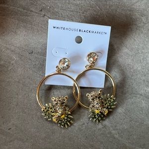 White House black market gold tone cheetah earrings $25